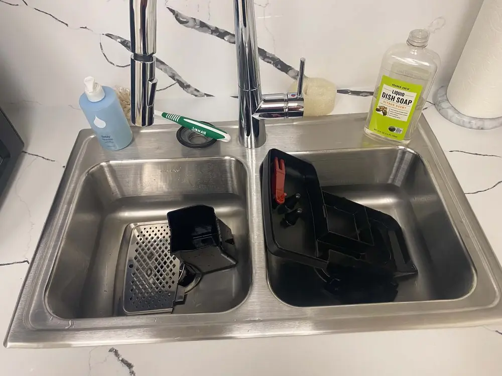 Kitchen sink before cleaning