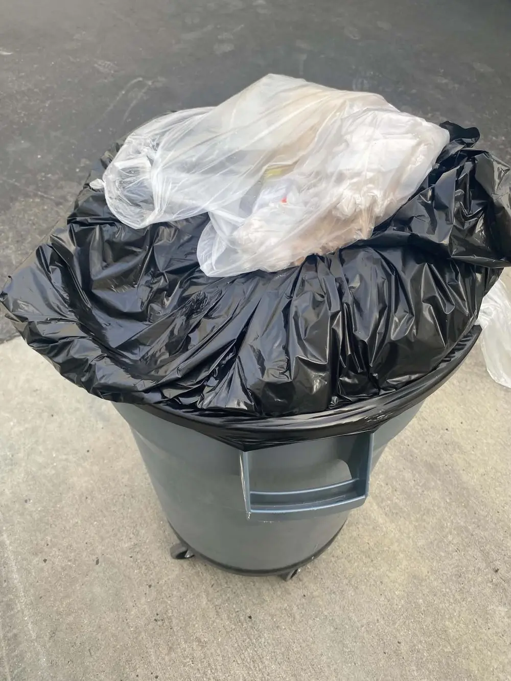 Trash bin before service